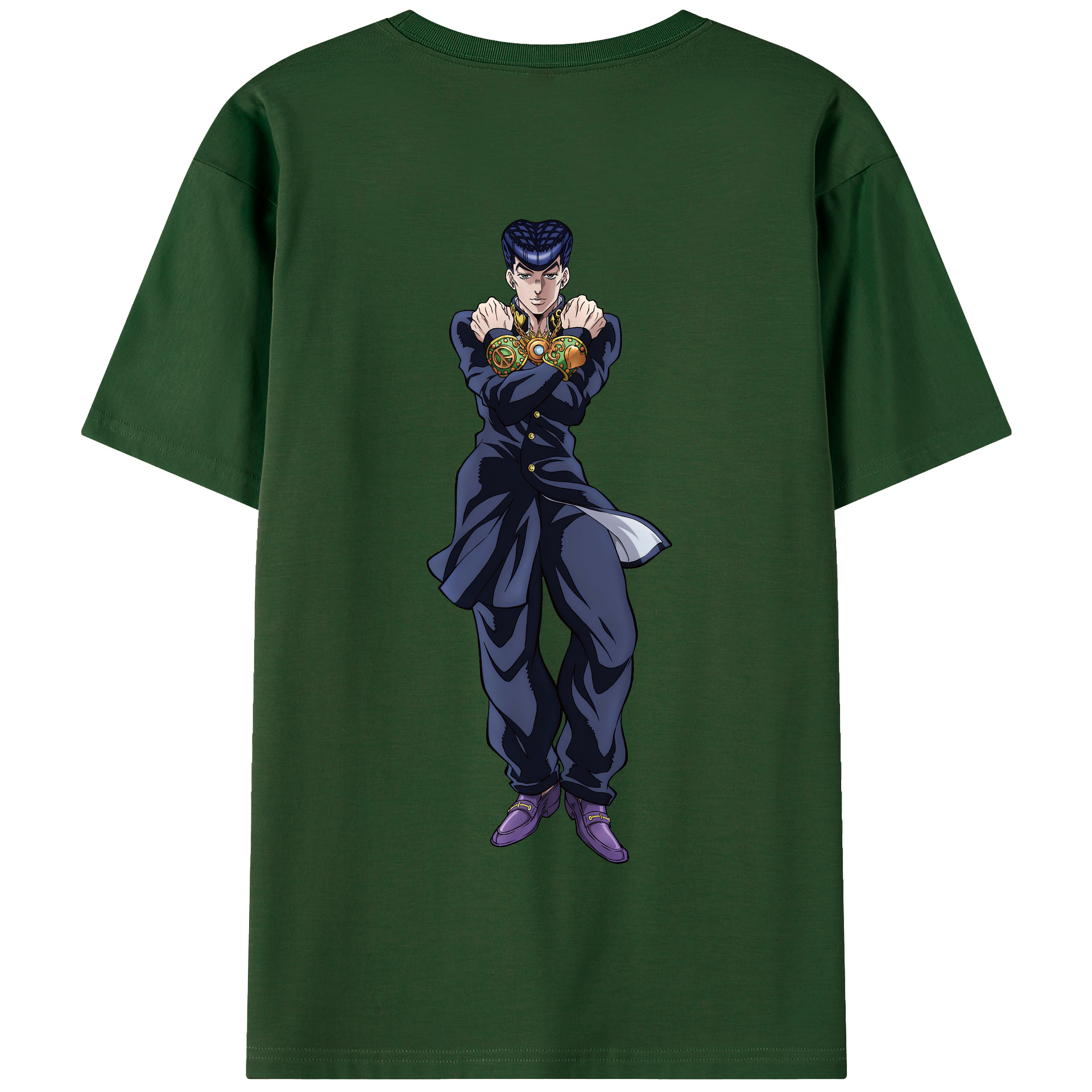 （画像用） ジョジョの奇妙な冒険 ひがしかた じょうすけ JoJo's Bizarre Adventure Higashikata Josuke 綿100％半袖Tシャツ（背面プリント）